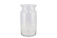 GLASS MILK BOTTLE VASE HEAVY 15X30CM