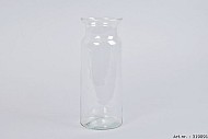 GLASS MILK CAN VASE ECO 10X25CM