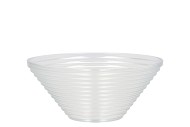 GLASS BOWL RIBBED CONICAL 19X19X8CM