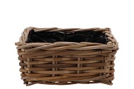 RATTAN SQUARE BOWL BASKET 24X24X11CM