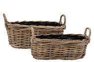 ROTAN MAND OVAAL 44X21X17CM + OREN H24CM 2-DELIG