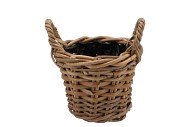RATTAN POT BASKET 20X16CM + HANDLES H22CM