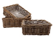 ROTAN SCHAAL VIERKANT 42X15CM 3-DELIG