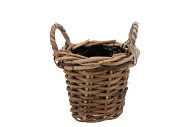 ROTIN EN POT PANIER + ANSES 17X15CM