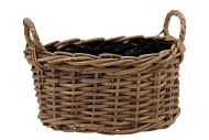 ROTAN POT OVAAL + OREN 30X17X15CM