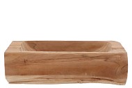 DÉCO RECTANGLE TEAK EN BOIS 38X16X13CM