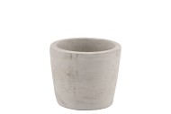 CONCRETE GREY POT ROUND 8X7CM