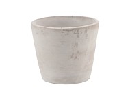 CONCRETE POT ROUND GREY 14X12CM