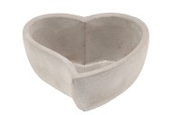 CONCRETE GREY BOWL HEART 17X8CM
