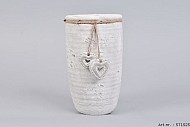 CEMENT TOUW VAAS MET 2-HARTJES 13X22CM
