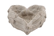 CONCRETE SAINT GREY HEART WINGS 15X7CM