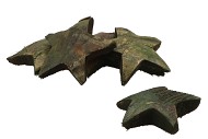 NATUUR KOKOSNOOT STER METALLIC MOSGROEN P/12 11CM