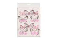 BIJSTEKER VLINDER OP CLIP ROZE MIX 5-8CM PER 10 STUKS