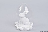 GLASKUGEL KANINCHEN WEIß 8X12CM