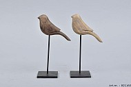 VOGEL OP VOET HOUT 7X20CM