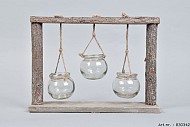 REK BERK + 3-GLAS HANGPOTJES 35X8X26CM