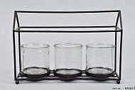 METAL HOUSE + 3-GLASSES 27X9X19CM