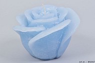 ROSE CANDLE AQUA BLUE 14X12CM