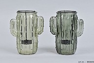 KAKTUS WINDLICHT GLAS 12X8X16CM SORTIERT PRO STÜCK