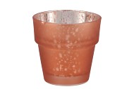PORTE-BOUGIES EN VERRE BRONZE MAT 7CM