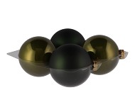 GLASS BALL PINE GREEN 100MM P/4