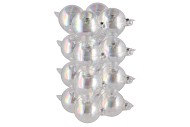 GLASS BALL CLEAR PEARL 80MM P/16