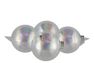 GLASS BALL CLEAR PEARL 100MM P/4