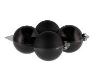 GLASS BALL COMBI BLACK 100MM P/4