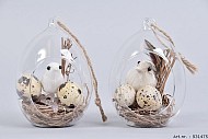 EI GLAS MET DECO 12CM ASSORTI PER STUK