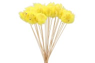 EASTER OEUF DE VANNEAU JAUNE SUR PIQUE 6X4CM L55CM PAR 25 PIÈCES