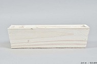 WOODEN BOX RECTANGLE WHITE 32X9X9CM