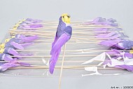 PARAKEET ON STICK PURPLE 15X50CM SET OF 25