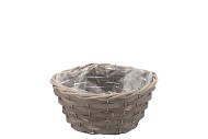 RIETWERK SCHAALMAND ROND GRIJS 19X9CM
