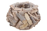 DRIFTWOOD POT WHITEWASH 25X16CM