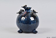 VOGELVAAS OP VOET DEEP BLUE 14X16CM