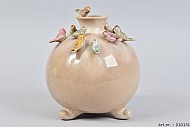 VOGELVAAS OP VOET OLIVE 20X22CM