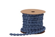 LINT POMPOM BLAUW PER 15 METER