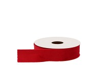 LINT VELVET ROOD (NR: 21) 25MM PER 5 METER