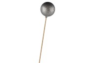 PICK GLITTER BAUBLE 60MM ON STICK SILVER L53CM