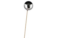 PICK SHINY BAUBLE 60MM ON STICK SILVER L53CM
