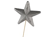 PICK STAR SILVER 20X5CM ON STICK L60CM A PIECE
