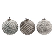 MARBLE DORÉ BLEU ORNEMENT 15CM ASSORTI PAR PIÈCE