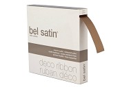 LINT SATIN (NR.71) DONKERBEIGE 25MM PER 100 METER