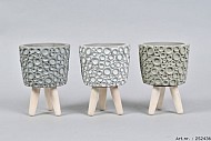 FLOWER POT ON FOOT RING BASIC 11X15CM ASSORTED A PIECE