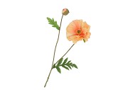 SILK PAPAVER BRANCH SALMON 64CM