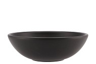 VINCI MATT BLACK BOWL LOW SPHERE SHADED 25X8CM