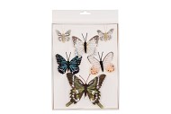 STICK-INS BUTTERFLY ON CLIP COLOR MIX A 6 PIECES