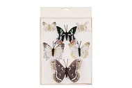 PICK BUTTERFLY ON CLIP MIX BROWN P/6