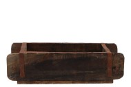 RECYCLED WOODEN KRATE NATURAL 32X15X10CM