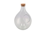 GLASS BOTTLE WITH CORK OPEN 26X37CM